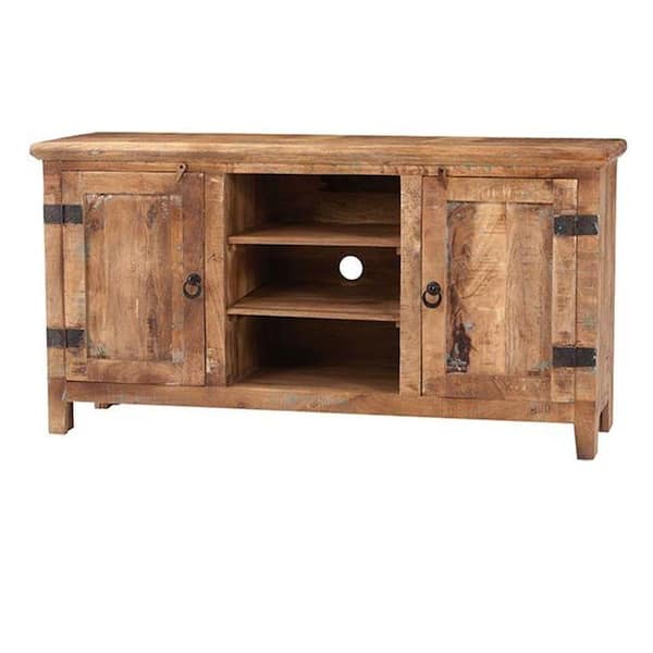Home Decorators Collection Holbrook 58 in. Natural Reclaimed Wood TV Stand with Storage Doors