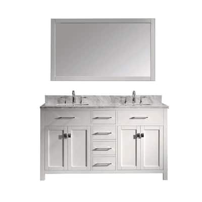 Virtu USA Caroline 60 in. W Bath Vanity Cabinet Only in White-MD2060 ...