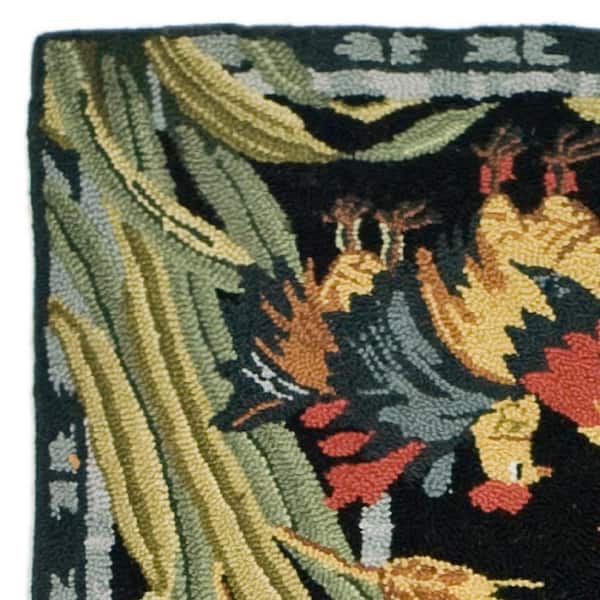 Chelsea Black 3 ft. x 6 ft. Border Animal Print Runner Rug