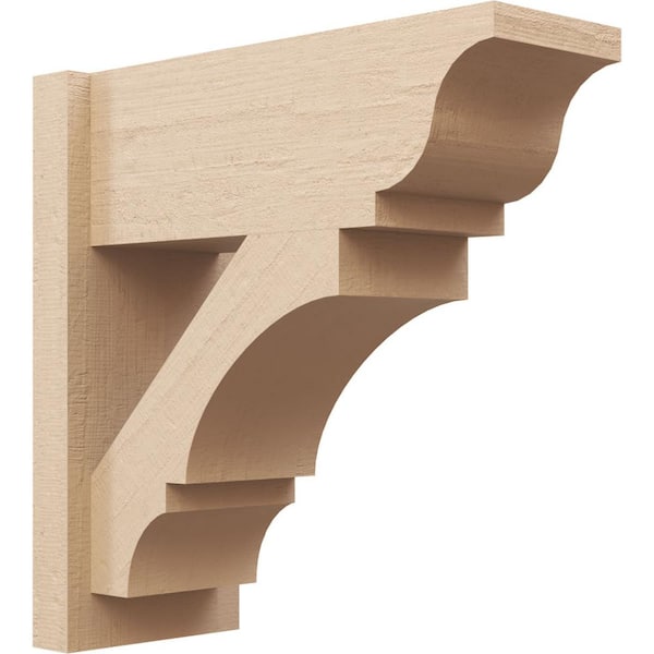 Ekena Millwork 8 in. x 20 in. x 20 in. Balboa Traditional Rough Cedar Woodgrain Timberthane Polyurethane Outlooker, Primed Tan