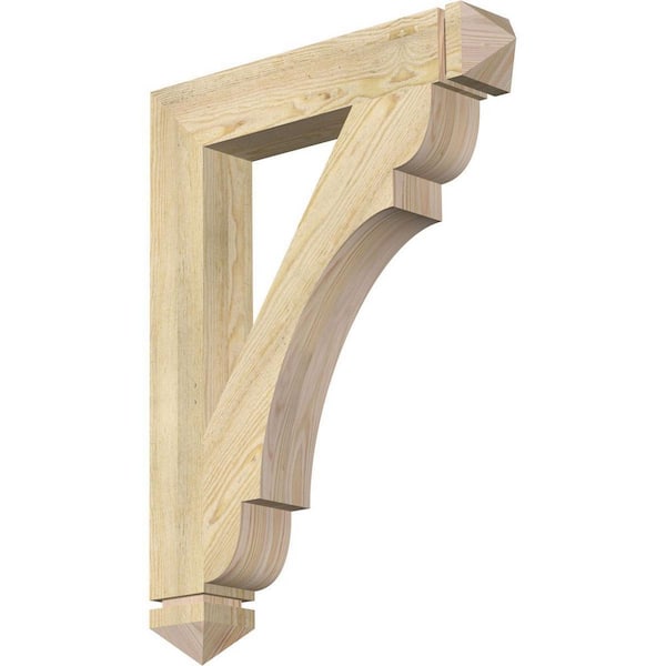 Ekena Millwork 4 in. x 32 in. x 24 in. Douglas Fir Olympic Arts and Crafts Rough Sawn Bracket