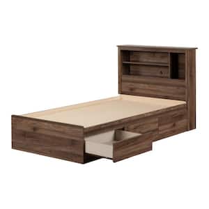Yodi Brown Particle Board Frame Twin Panel Bed with Headboard