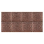 6 in. x 6 in. Hammered Copper Decorative Wall Tile in Oil Rubbed Bronze (8-Pack)