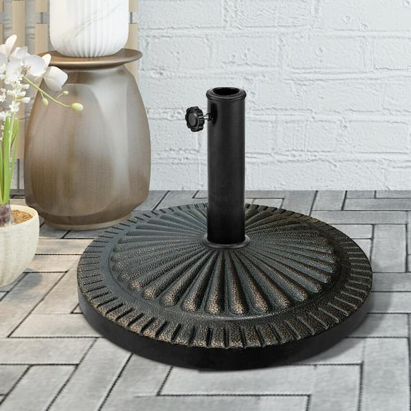 30 lbs. Resin Round Patio Umbrella Base in Bronze