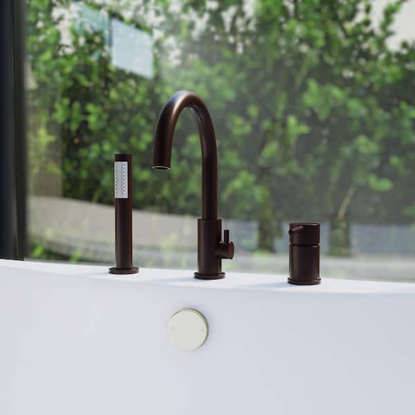 Montego Single-Handle Deck Mounted Roman Tub Faucet with Handshower in Oil Rubbed Bronze