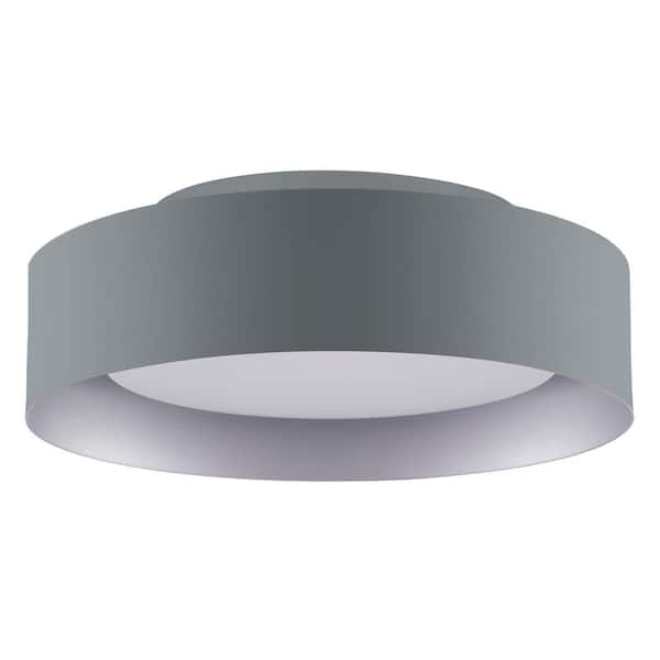 Bromi Design Lynch 15.75 in. Gray and White Flush Mount