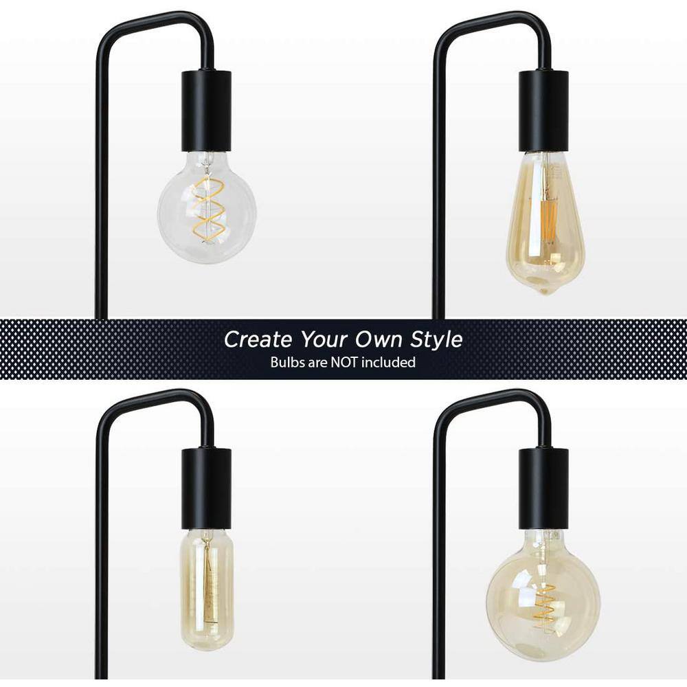 Black Metal Edison Bulb Clip-On Task Lamp