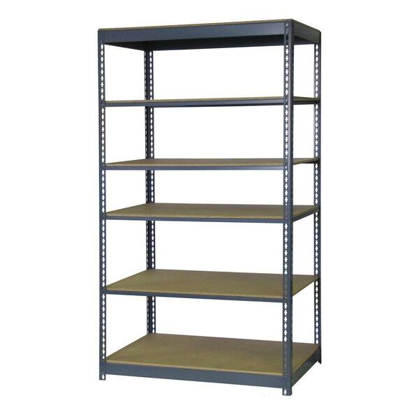 Edsal 84 in. H x 48 in. W x 12 in. D 6-Shelf Boltless Steel Shelving Unit in Gray