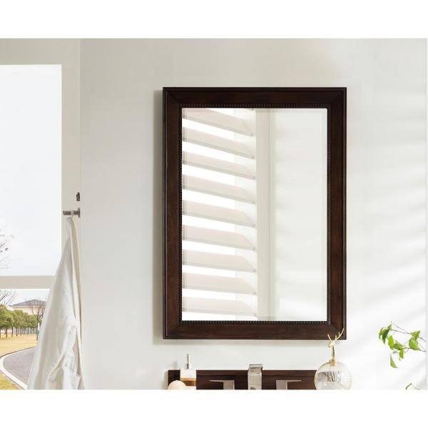Burnished Mahogany Rectangular Wood Framed Mirror