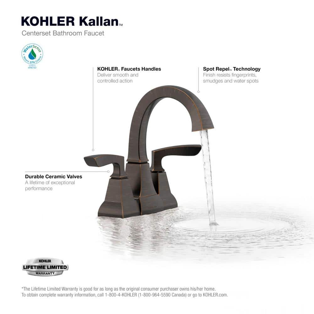 Kallan Oil-Rubbed Bronze Double Handle Bathroom Faucet