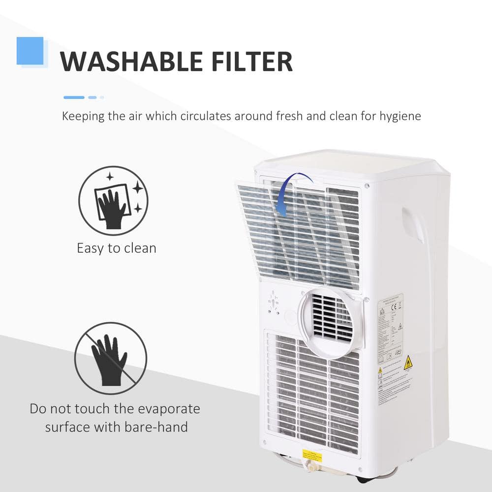 HOMCOM 8000 BTU White Portable Air Conditioner with Remote
