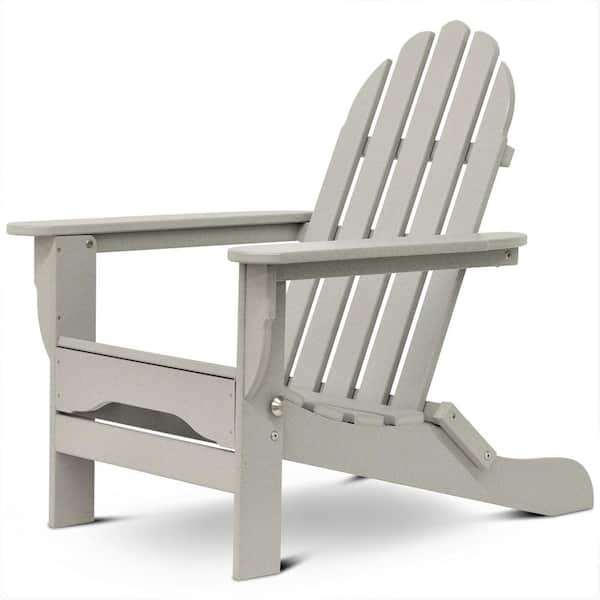 DUROGREEN Icon Light Gray Recycled Plastic Folding Adirondack Chair (2-Pack)