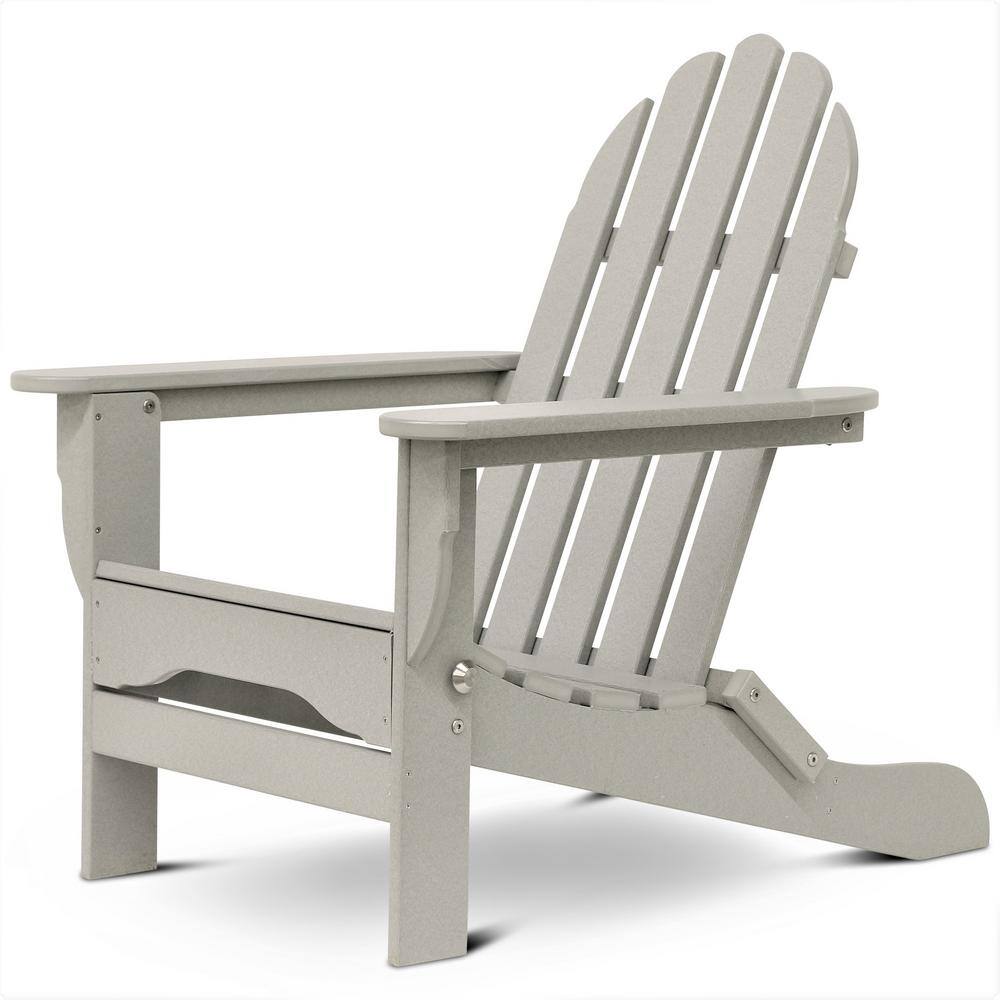 DUROGREEN Icon Light Gray Plastic Folding Adirondack Chair TAC8020LG ...