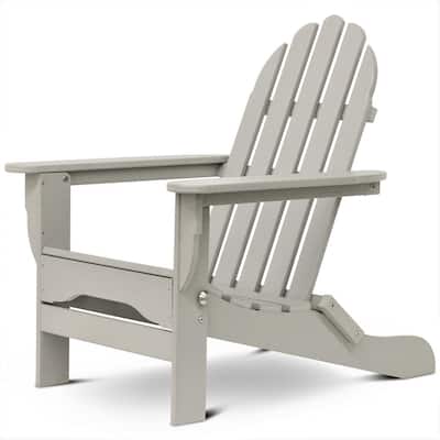 Icon Light Gray Plastic Folding Adirondack Chair