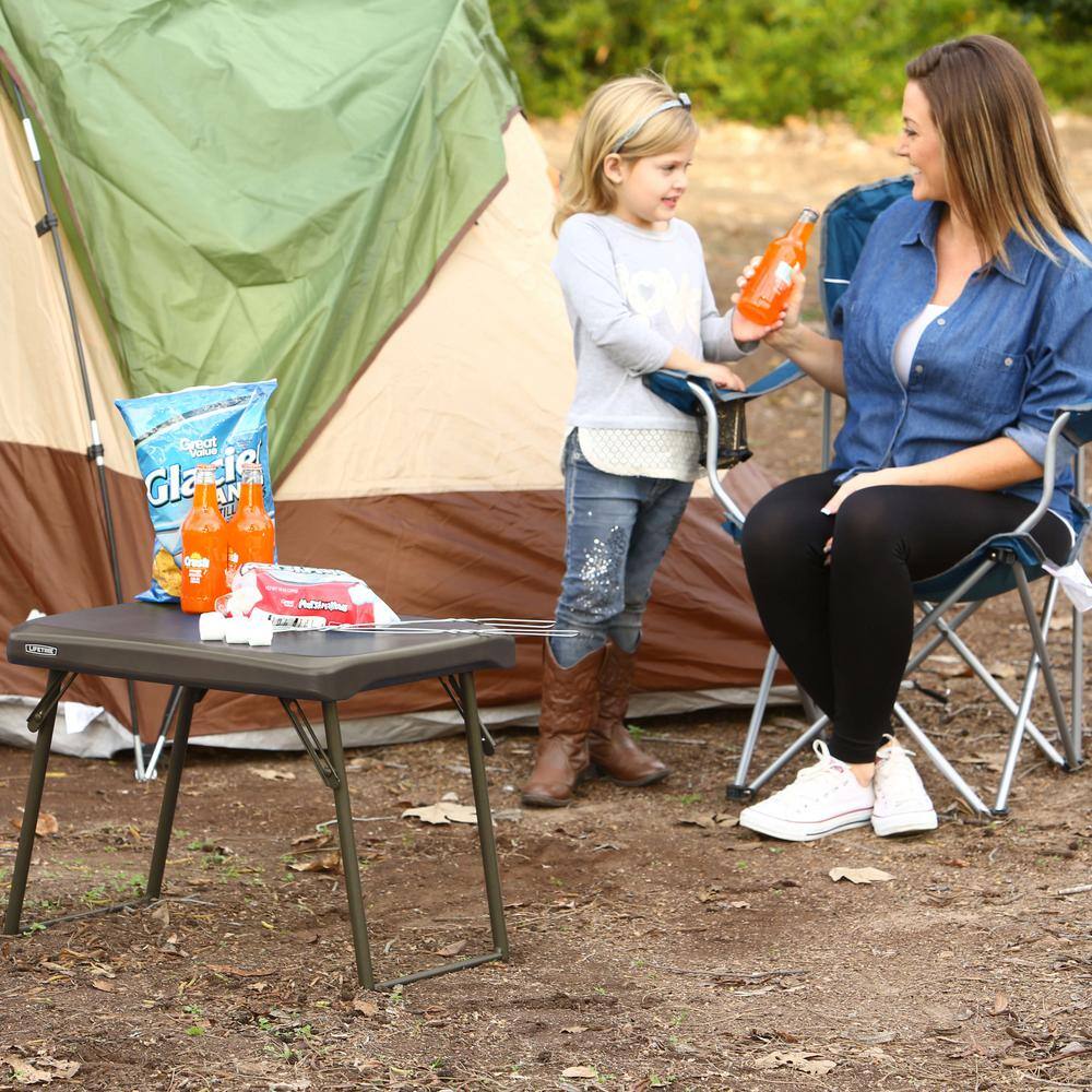 Lifetime 24-Inch Brown HDPE Folding Table with Steel Frame