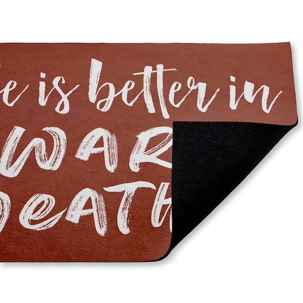 Better In Warm Weather Brown 18 in. x 30 in. Polyester Non-Slip Outdoor Door Mat