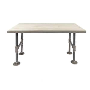 18 in. x 36 in. x 17.88 in. Riverstone Grey Restore Wood Coffee Table with Industrial Steel Pipe Legs