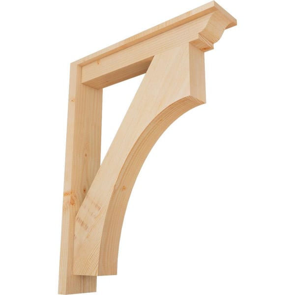 Ekena Millwork 6 in. x 34 in. x 26 in. Douglas Fir Westlake Traditional Smooth Outlooker