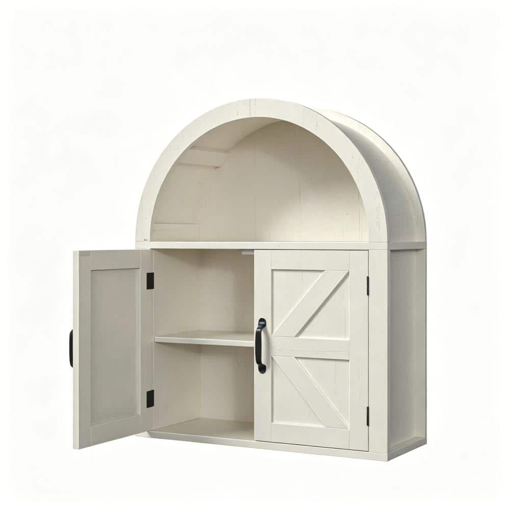 23.62 in. W x 28.74 in. H Rectangular Wood Medicine Cabinet without Mirror in White with Barn Door price history on PriceWatchPro