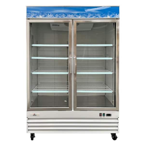 SG series 53 in. W 45 cu. ft. Two Swing Glass Door Reach In Merchandiser Commercial Refrigerator in White