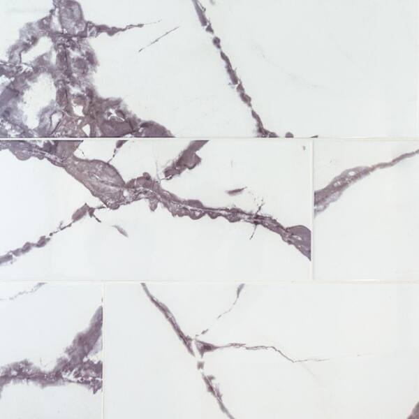 Jeffrey Court Glossy Lilac White 8 in. x 24 in. Glossy Subway Ceramic Wall Tile (19.375 Sq. Ft./Case)
