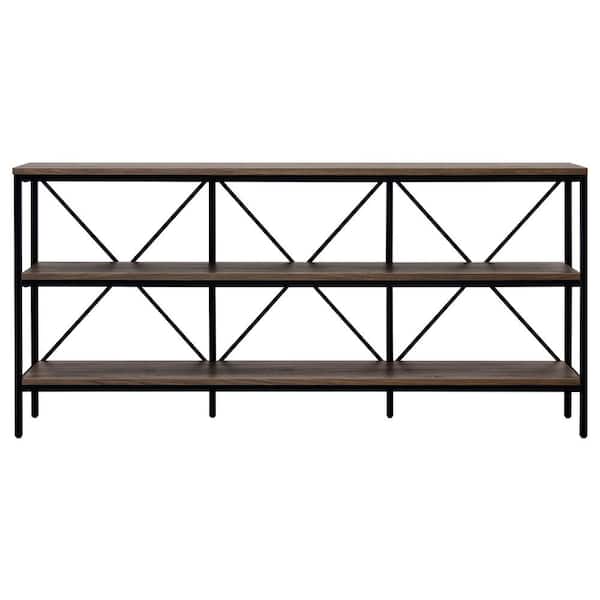 Meyer&Cross Kira 64 in. Blackened Bronze and Alder Brown Steel and MDF Rectangular Console Table