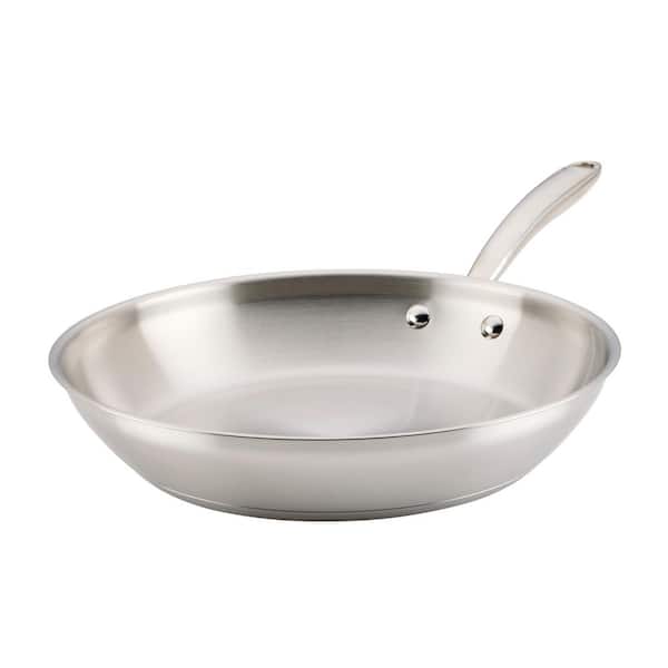12.5 in. Professional Stainless Steel Induction Frying Pan / Skillet, Dishwasher Safe, Silver