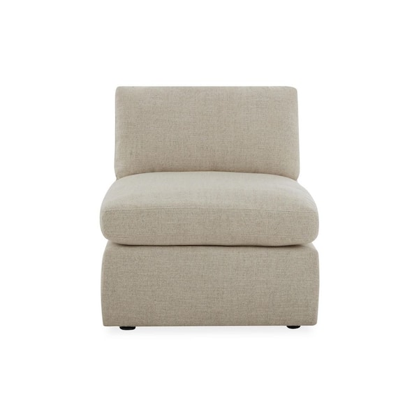 Thorton 32 in. Modular Track Arm Peformance Fabric Armless Chair in Wheat