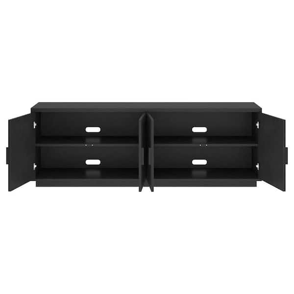 Meyer&Cross Mero 68 in. Black Grain TV Stand Fits TV's up to 75 in