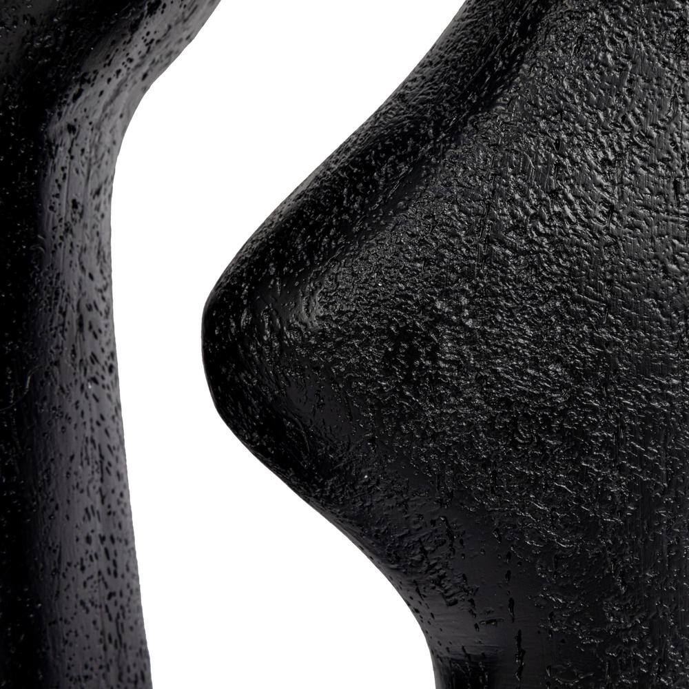 Black Resin Abstract Sculptural Drum Shade Table Lamp