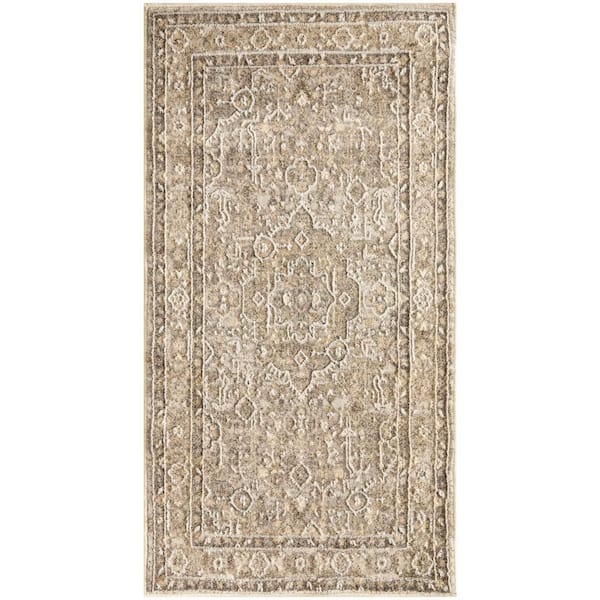 Harbor Grey 2 ft. x 4 ft. Floral Traditional Area Rug