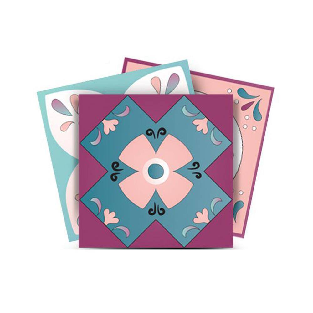 Blue, Pink and Violet M6 4 in. x 4 in. Vinyl Peel and Stick Tile (24 Tiles, 2.67 sq. ft./Pack) price history on PriceWatchPro