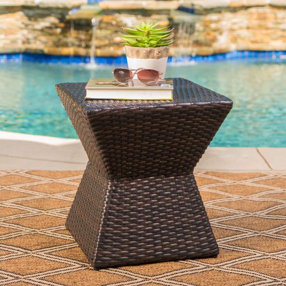 Square Faux Rattan Outdoor Patio Side Table price history on PriceWatchPro