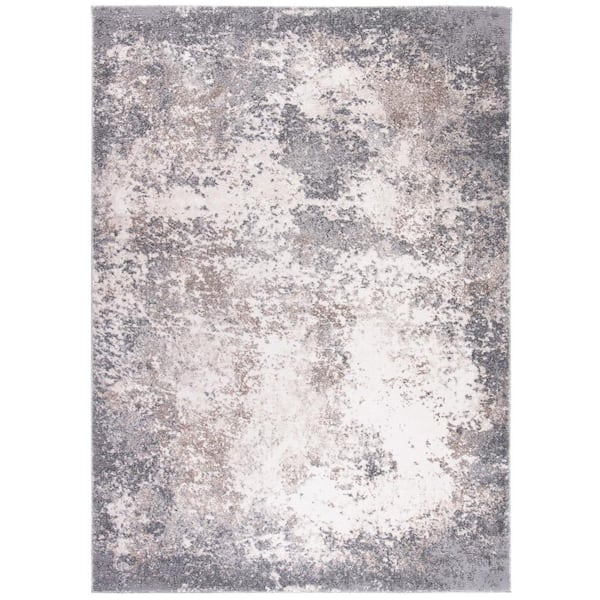Aston Gray/Ivory 4 ft. x 6 ft. Distressed Area Rug