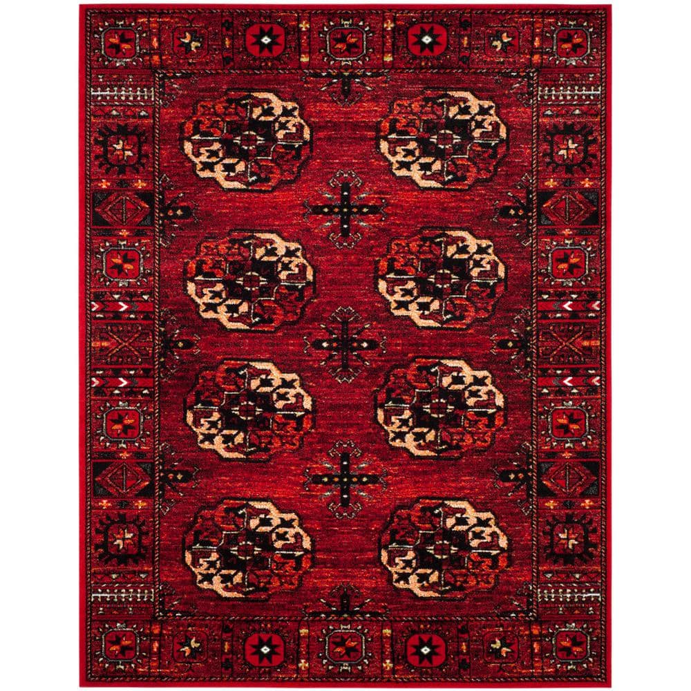 Antique Patina Red Multi Hand-Knotted Round Area Rug