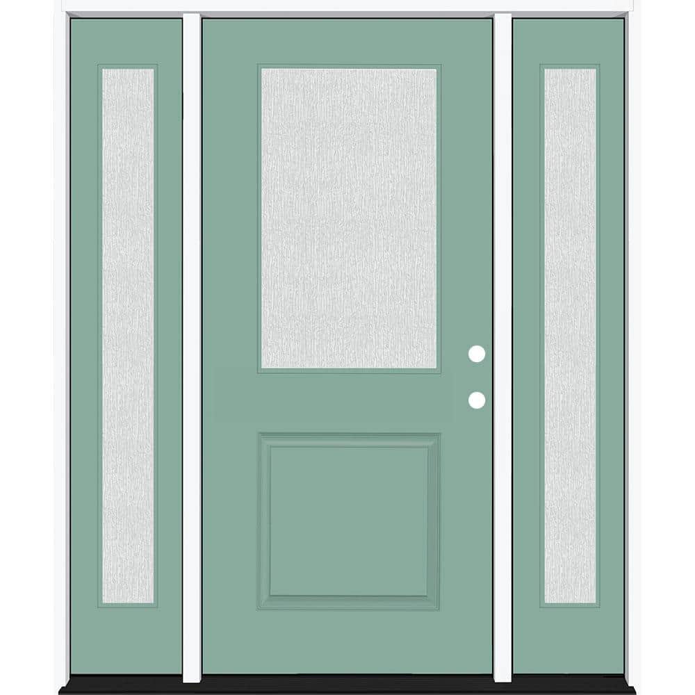 Steves & Sons Legacy 64 in. x 80 in. 1/2 Lite Rain Glass