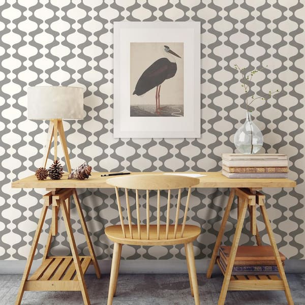 Ashbury Grey Retro Paper Strippable Roll (Covers 56.4 sq. ft.)