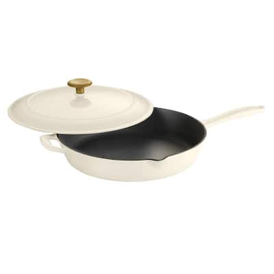 Tramontina Gourmet 4 qt. Latte Cast Iron Braiser 80131/087DS - The Home  Depot