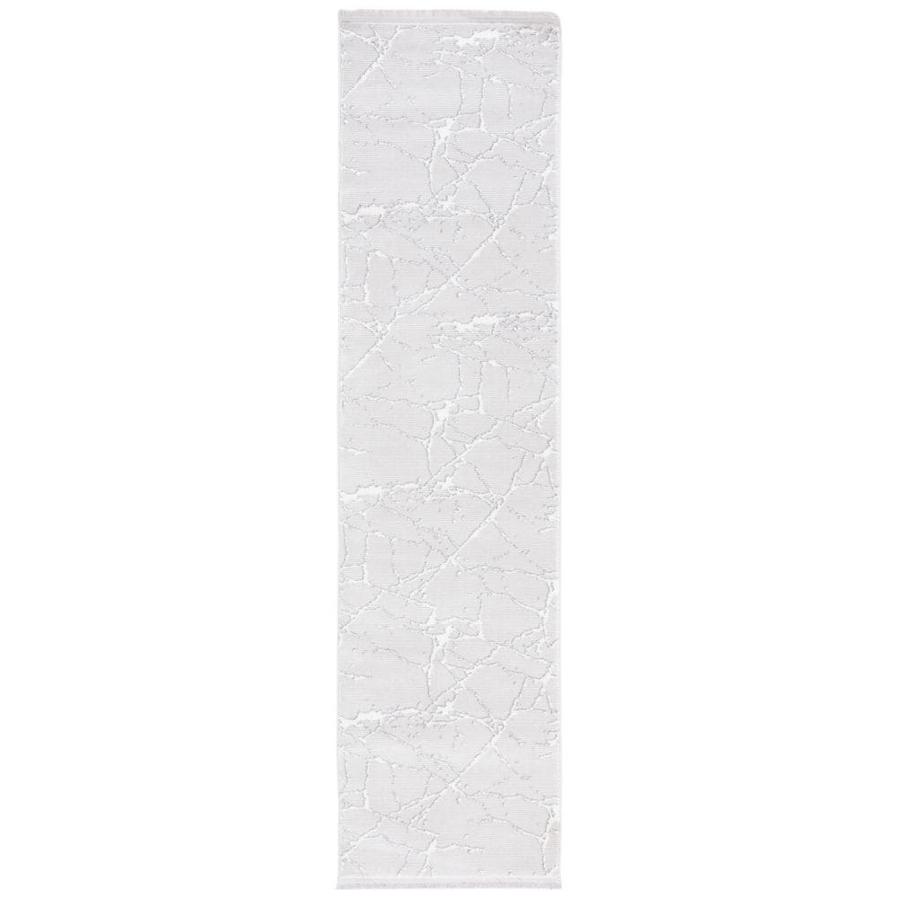 Whisper 2 ft. x 8 ft. Gray/Ivory Marble High-Low Runner Rug price history on PriceWatchPro