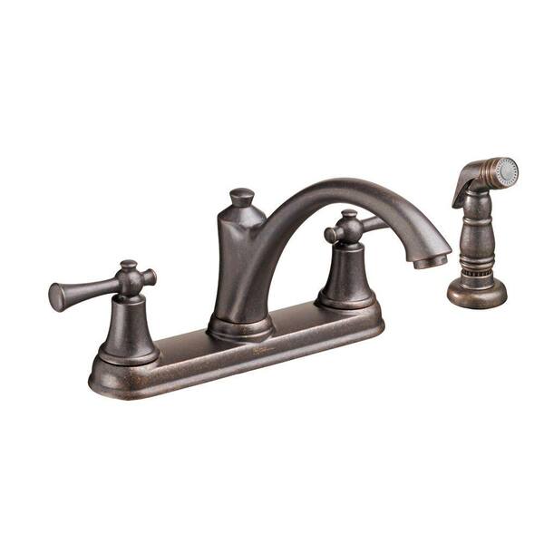 American Standard Portsmouth 2-Handle Standard Kitchen Faucet with Side Sprayer 1.5 gpm in Oil Rubbed Bronze