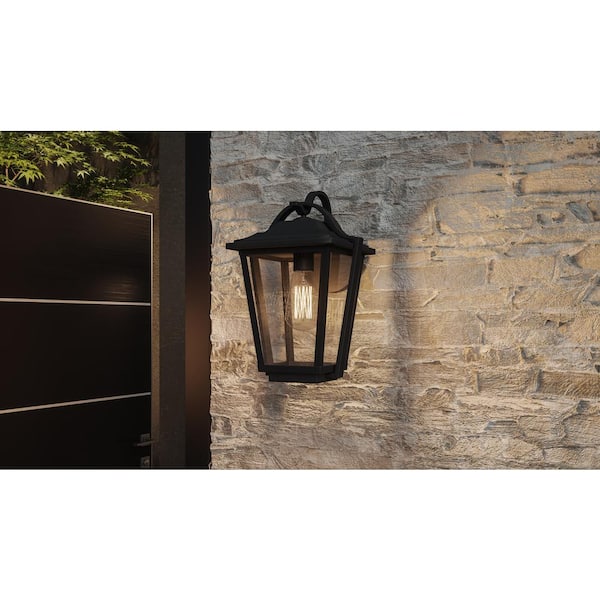 Quoizel Darius 1-Light Black Outdoor Wall Lantern Sconce DRS8409EK