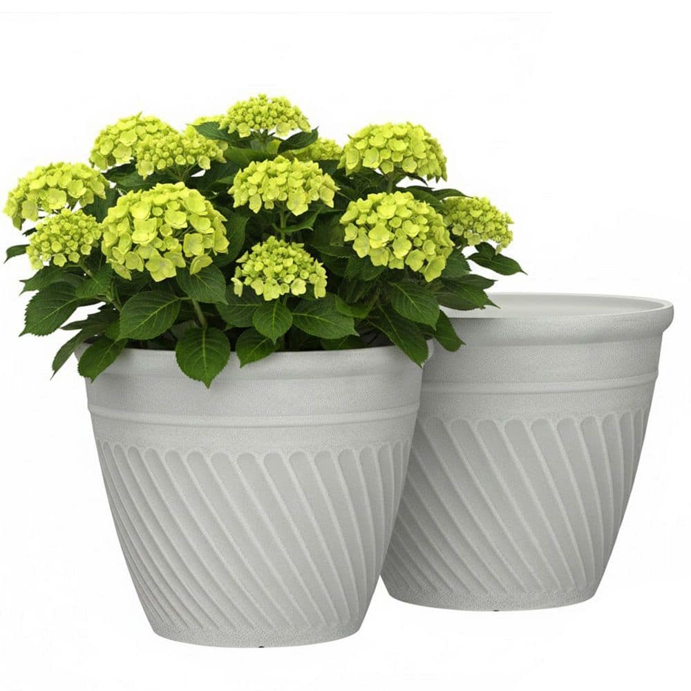 Lark & Vine Verona White Resin Recycled Materials Planter with