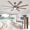 HINNIXY 72 in. Indoor Bronze 3-Colors LED 6-Speeds