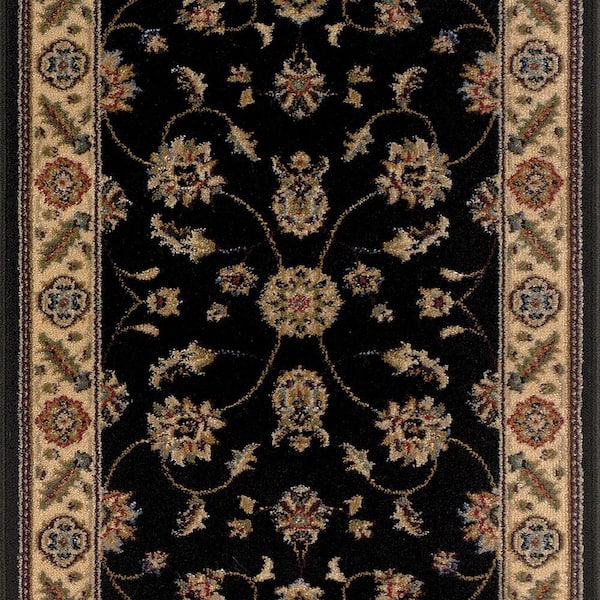 TrafficMaster Canyon Kazmir Black 26 in. x Your Choice Length Stair Runner