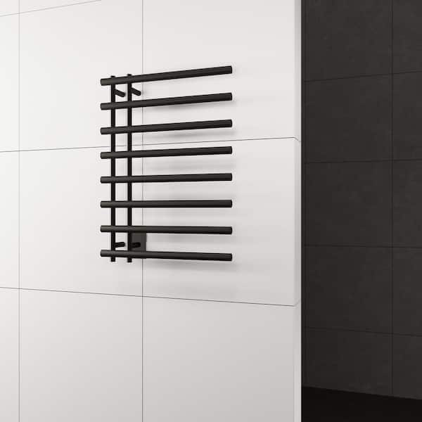 PARIS MIRROR Leto 8-Bar Electric Towel Warmer in Black