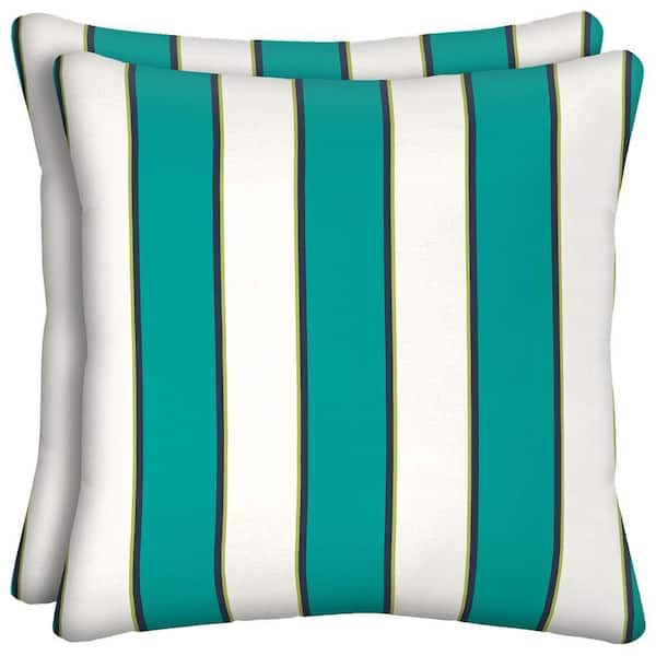 Hampton Bay Callista Cabana Stripe Outdoor Throw Pillow (2-Pack)