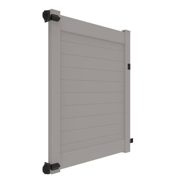 Barrette Outdoor Living Horizontal Vinyl Fence Privacy Gate Kit - Gray, 6 ft. x 58 in.