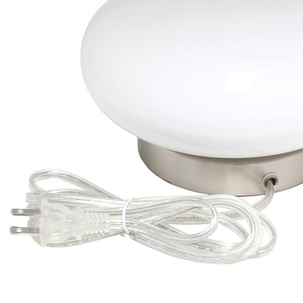 Elegant Designs 22.75 in. White Contemporary Curved Glass