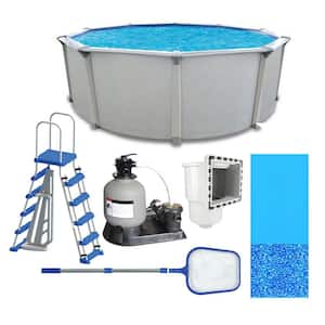 24 ft. x 52 in. Above Ground Swimming Pool with Pump, Ladder and Supplies, 13594 Gallons Capacity