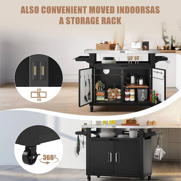 NUUK Pro 42 in. Outdoor Kitchen Island and Grill Cart MC810 - The